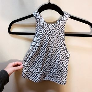 Patterned high neck crop top